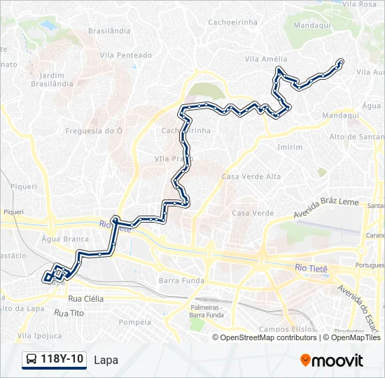 118Y-10 Bus Line Map