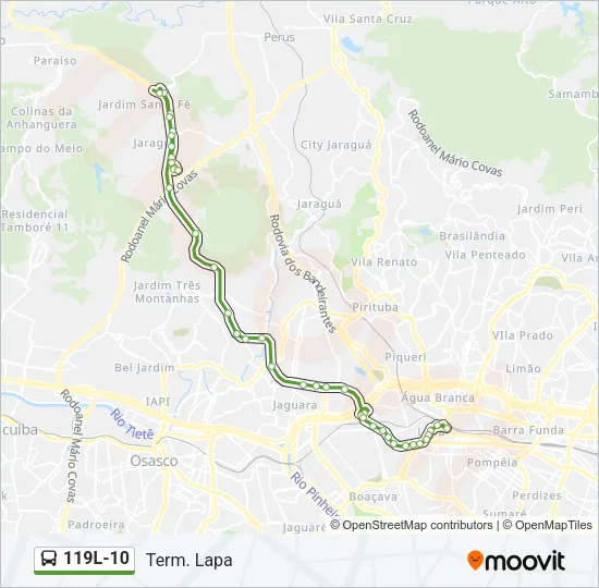 119L-10 Bus Line Map