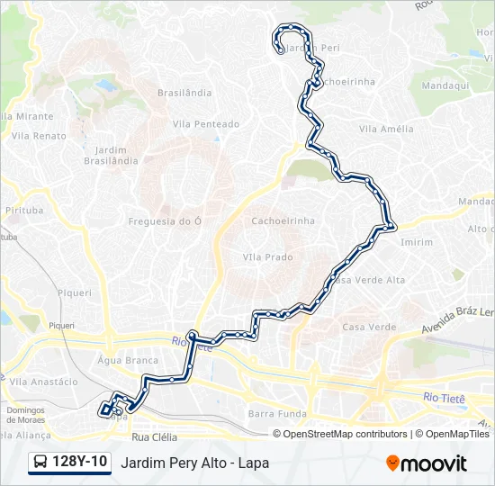 128Y-10 Bus Line Map