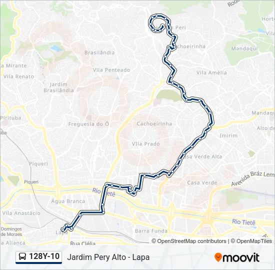 128Y-10 Bus Line Map