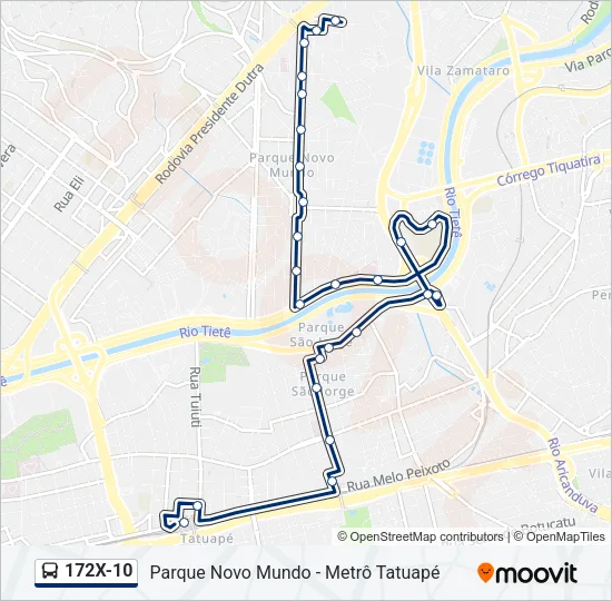 172X-10 Bus Line Map