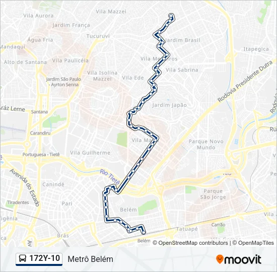 172Y-10 Bus Line Map