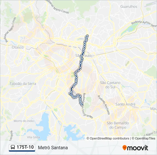 175T-10 Bus Line Map