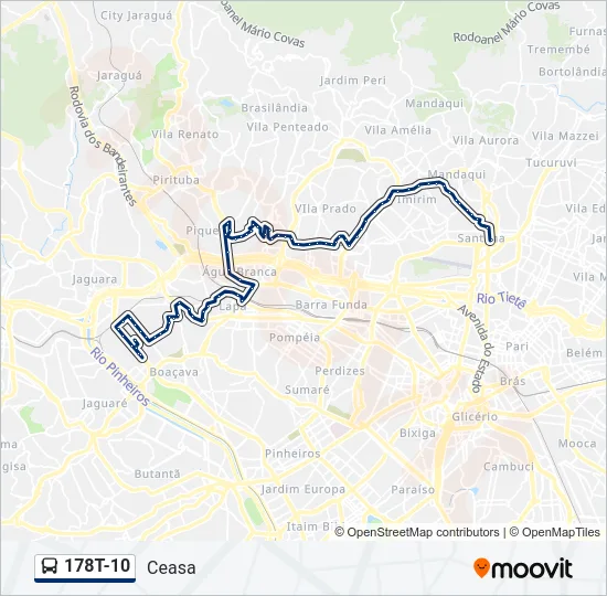 178T-10 Bus Line Map