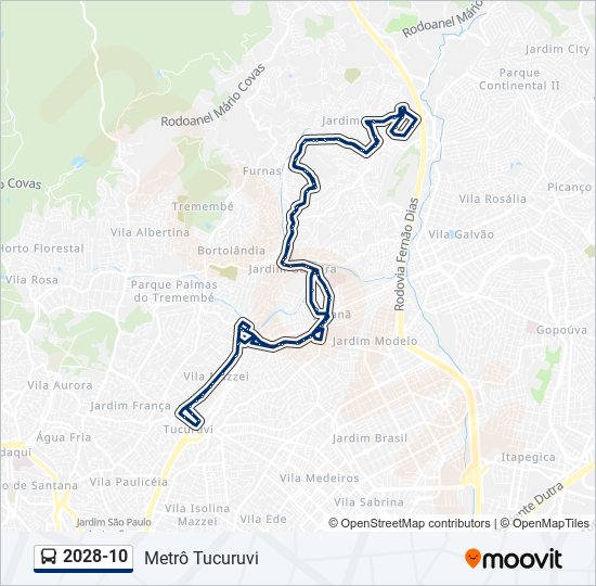 202810 Route: Schedules, Stops & Maps - Metrô Tucuruvi (Updated)