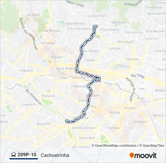 209P-10 Bus Line Map