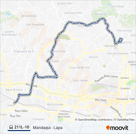 Mapa de 211L-10 de autobús