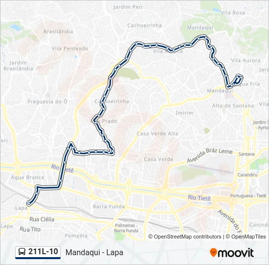 211L-10 Bus Line Map