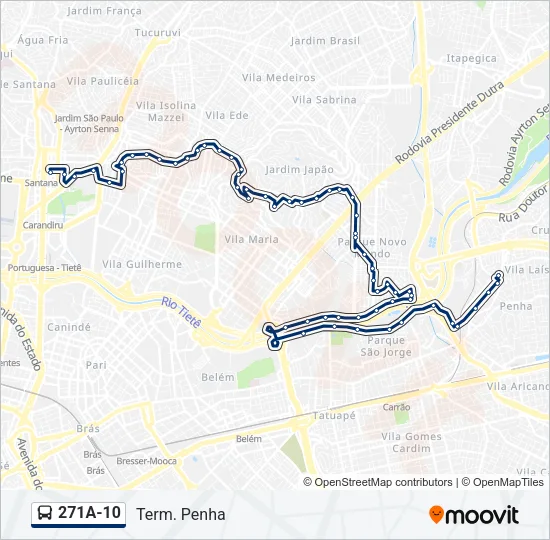 271A-10 Bus Line Map
