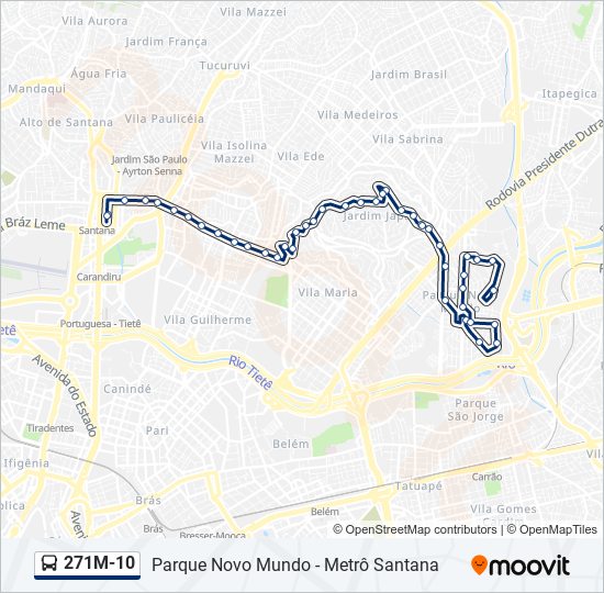 Mapa de 271M-10 de autobús