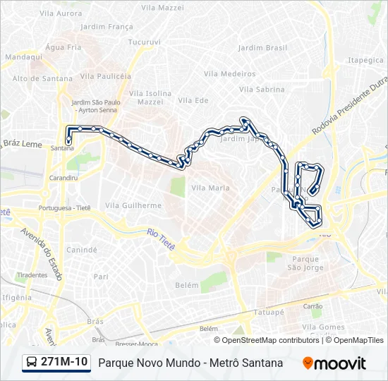 271M-10 Bus Line Map
