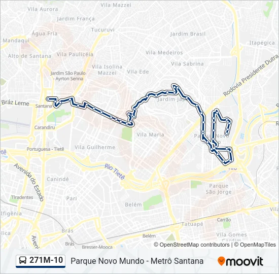 271M-10 Bus Line Map