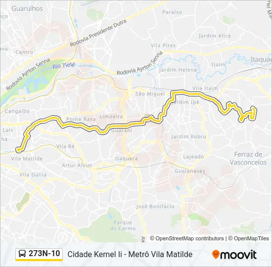 273N-10 Bus Line Map