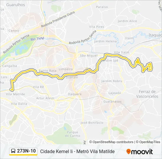 273N-10 Bus Line Map
