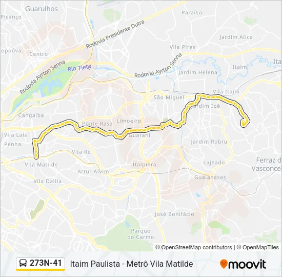 273N-41 Bus Line Map