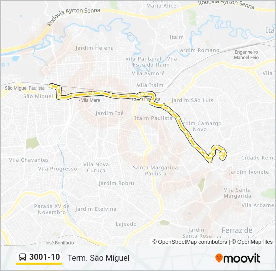 3001-10 Bus Line Map