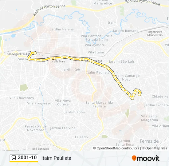 3001-10 Bus Line Map