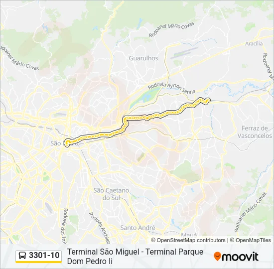 3301-10 Bus Line Map
