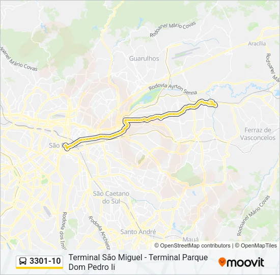 3301-10 Bus Line Map