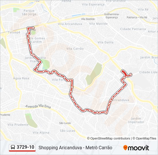 Mapa de 3729-10 de autobús