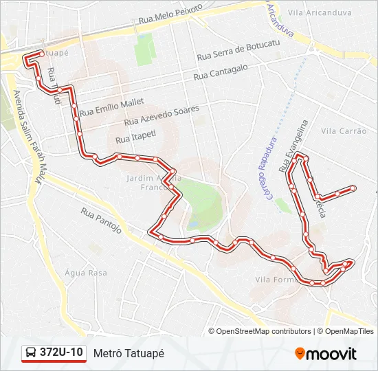 372U-10 Bus Line Map