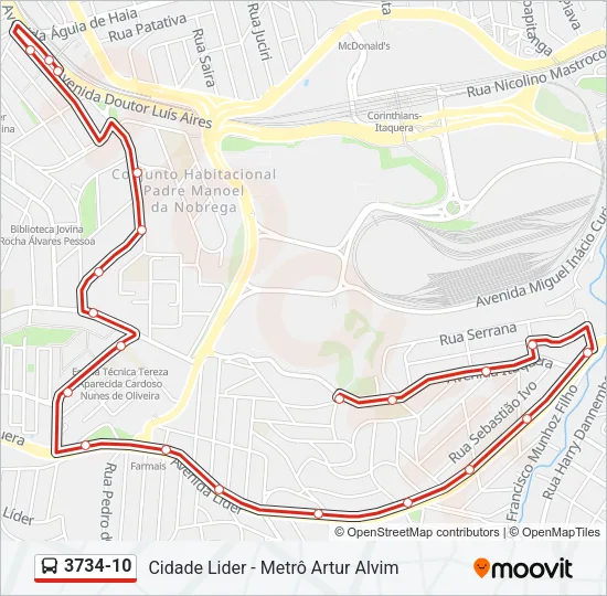 3734-10 Bus Line Map