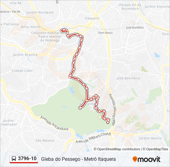 Mapa de 3796-10 de autobús