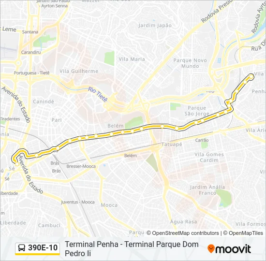 390E-10 Bus Line Map