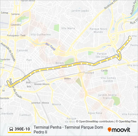 390E-10 Bus Line Map