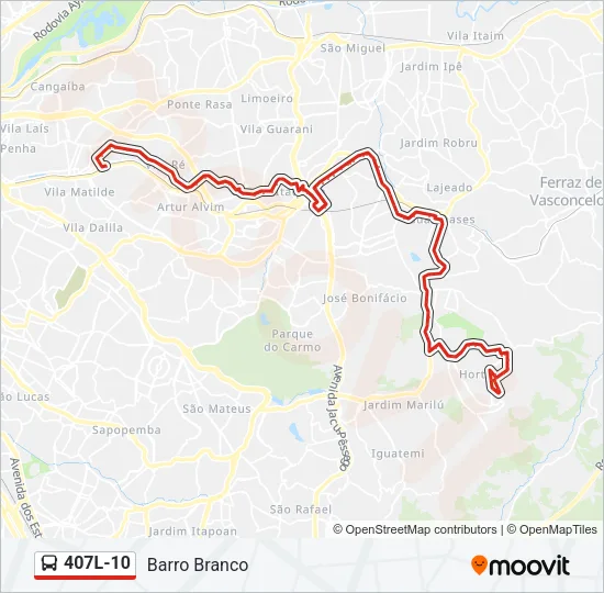 407L-10 Bus Line Map