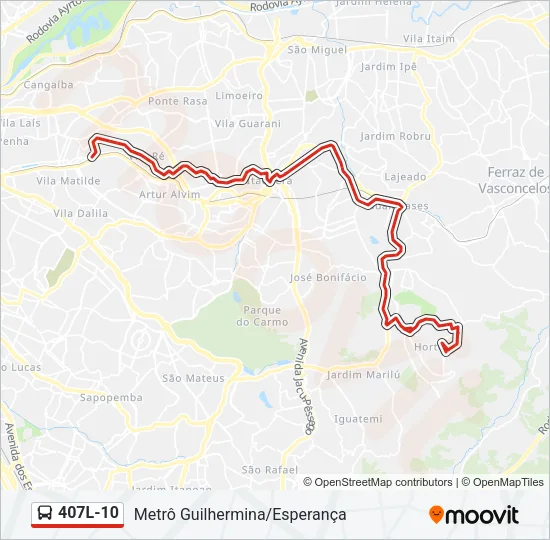 407L-10 Bus Line Map