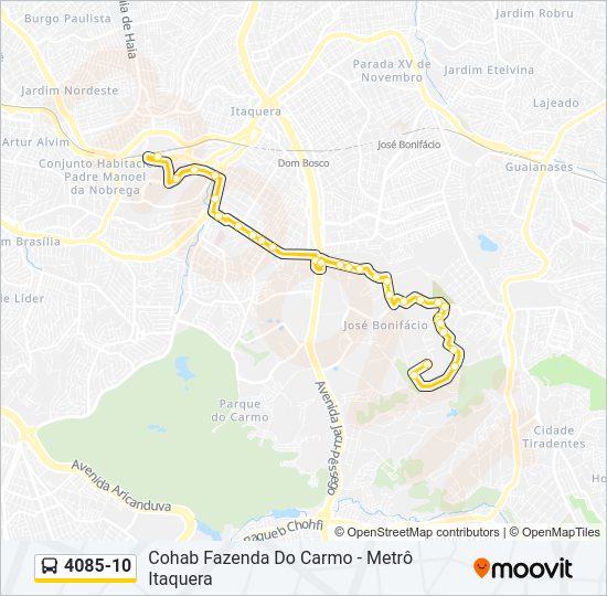 Mapa de 4085-10 de autobús