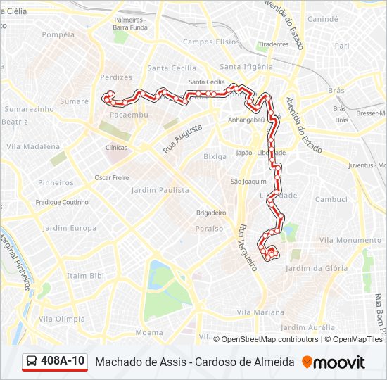 Mapa de 408A-10 de autobús