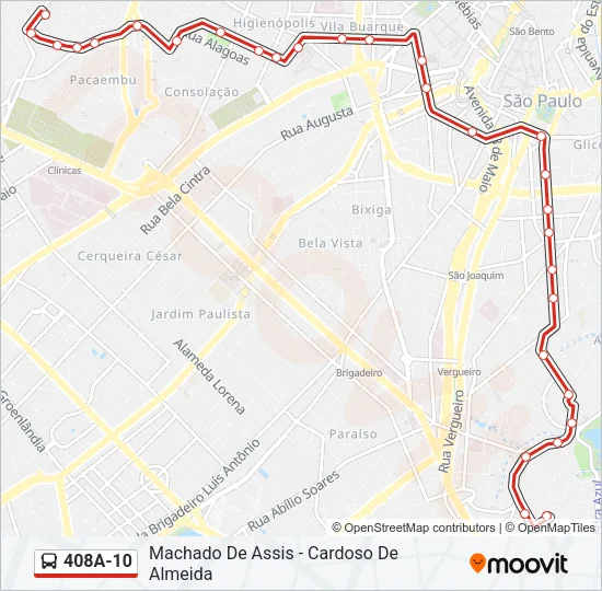 408A-10 Bus Line Map