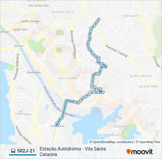 502J-21 Bus Line Map