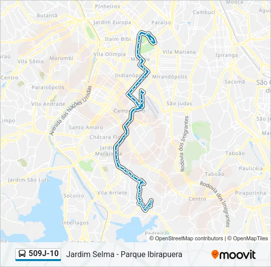 509J-10 Bus Line Map