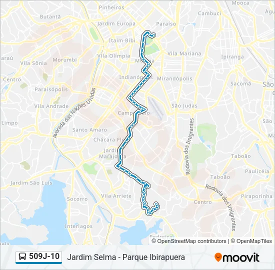 509J-10 Bus Line Map