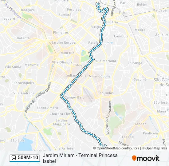 509M-10 Bus Line Map