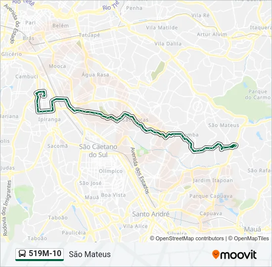 519M-10 Bus Line Map