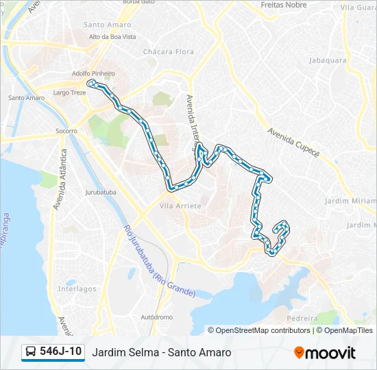 546J-10 Bus Line Map
