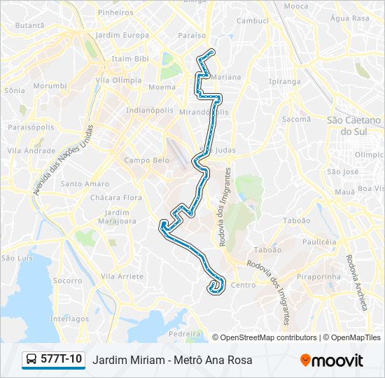 577T-10 bus Line Map