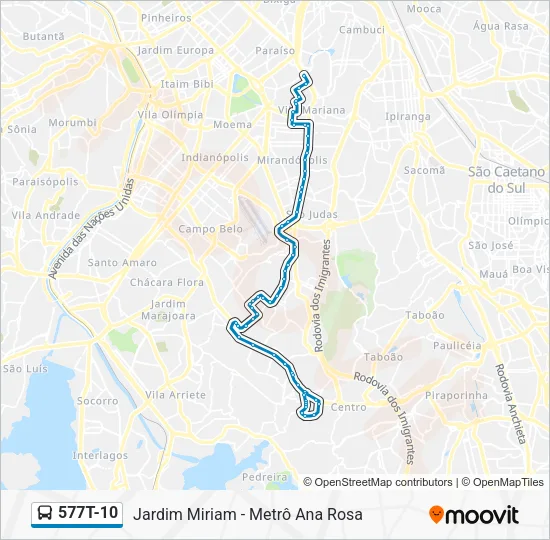 577T-10 Bus Line Map