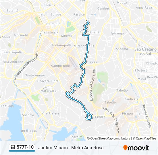 577T-10 bus Line Map