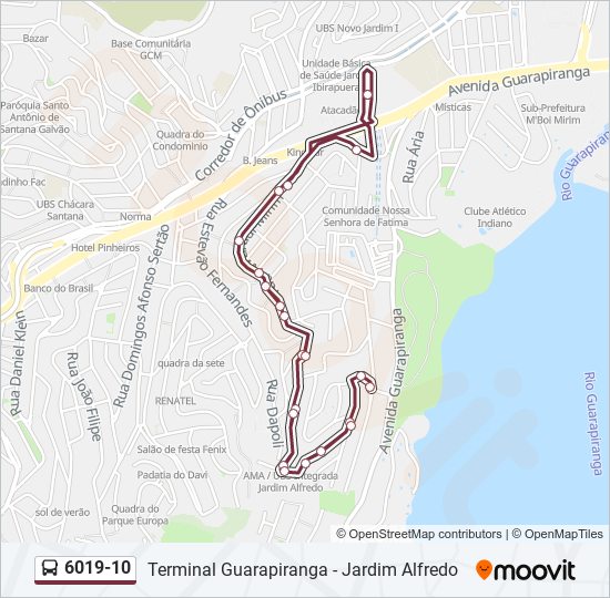 Mapa de 6019-10 de autobús