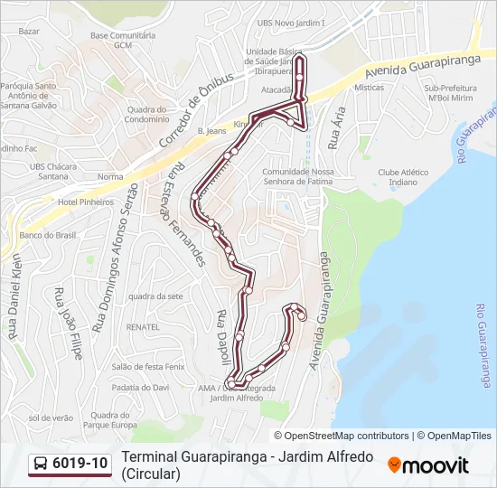 6019-10 Bus Line Map