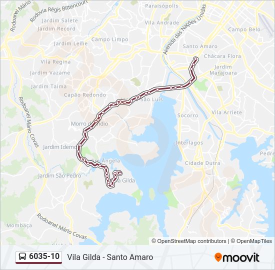 Mapa de 6035-10 de autobús