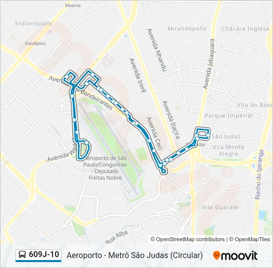 609J-10 Bus Line Map