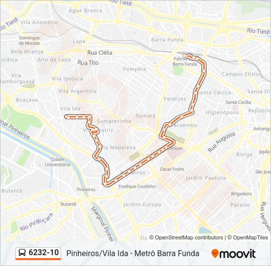 6232-10 Bus Line Map