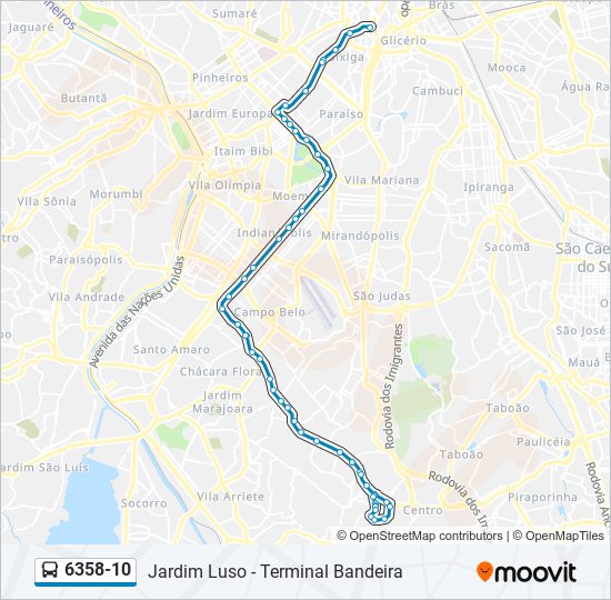 Mapa de 6358-10 de autobús