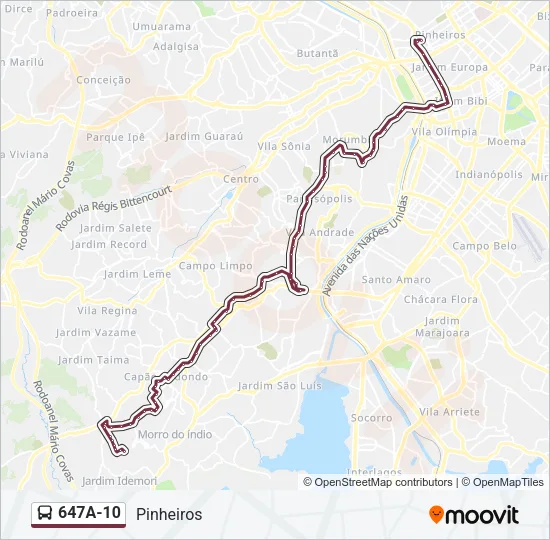 647A-10 Bus Line Map
